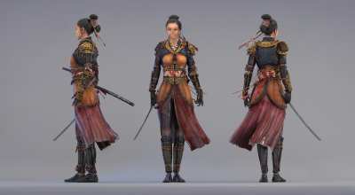 现代女战士3D模型下载